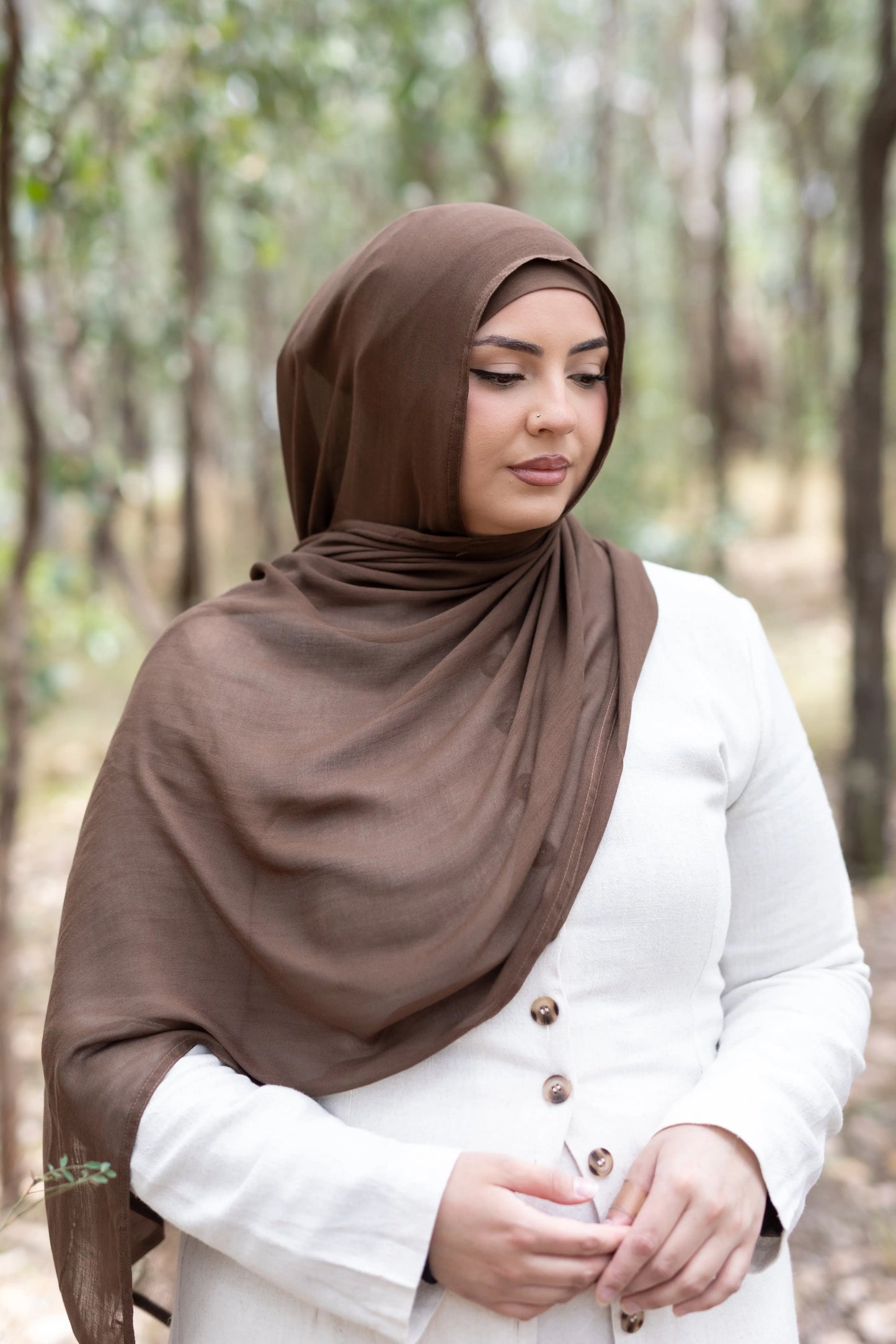 Chocolate Brown Modal Hijab Set Kaia Kollection
