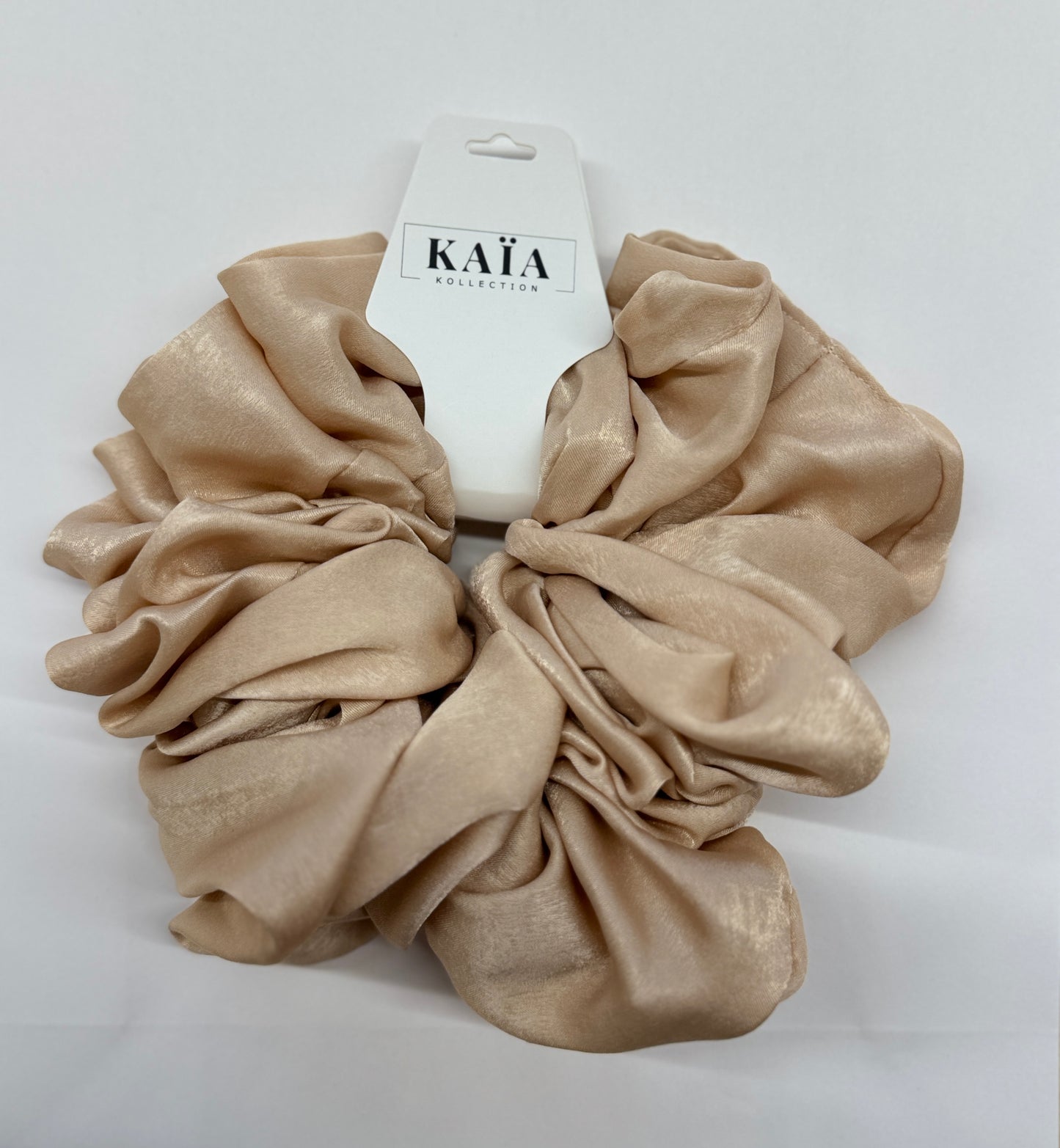 Beige Plush Scrunchie