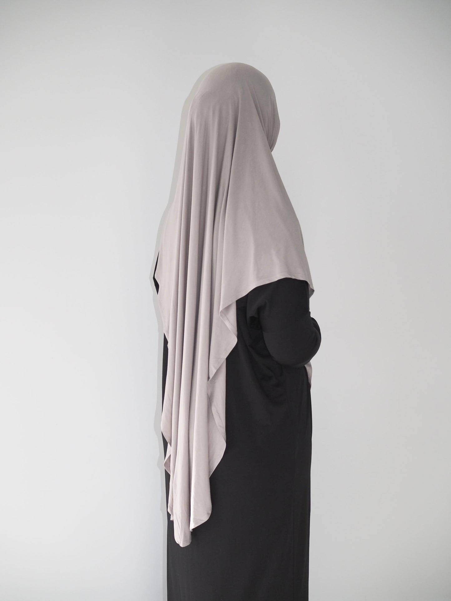 Perfect Greige Bamboo Jersey Shoulder Cut Jilbab Set
