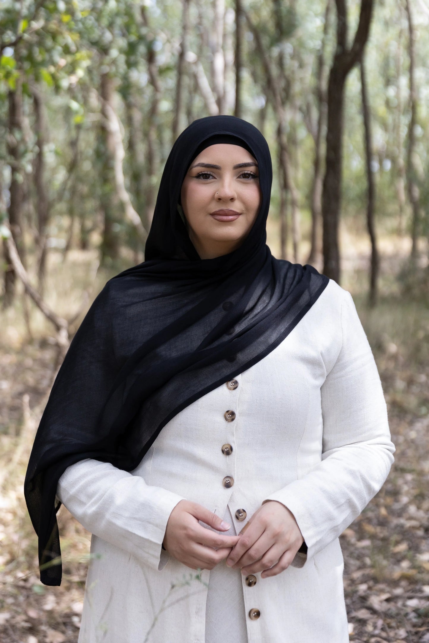 Jet Black Modal Hijab Set Kaia Kollection