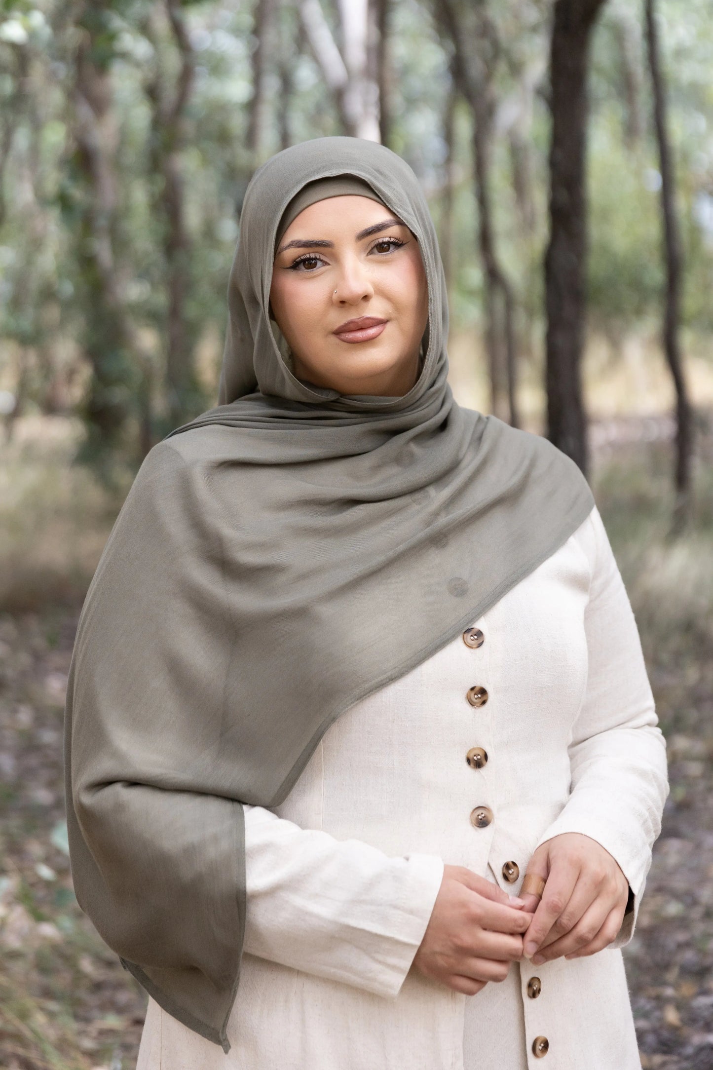 Khaki Grey Modal Hijab Set Kaia Kollection