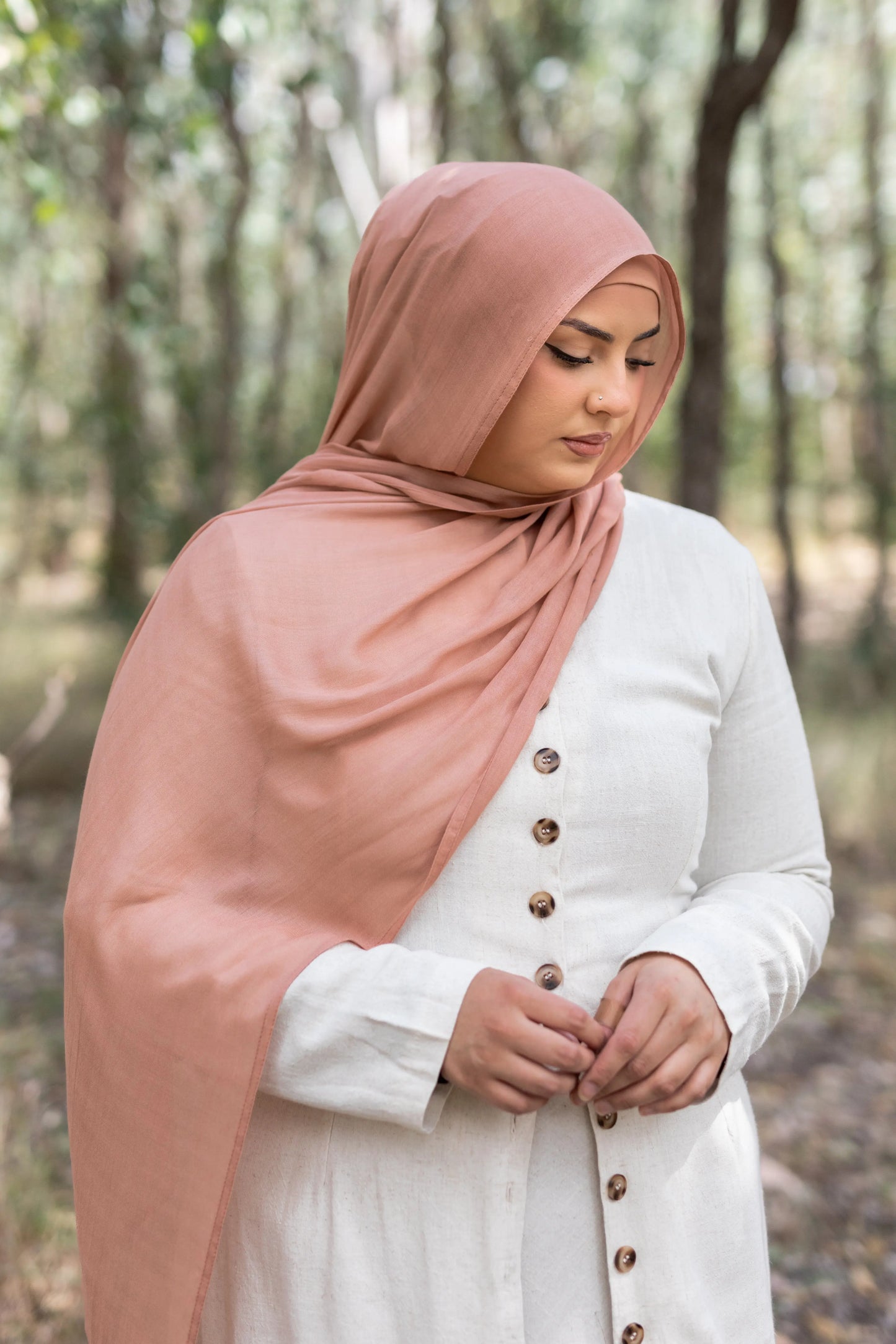 Light Salmon Modal Hijab Set Kaia Kollection