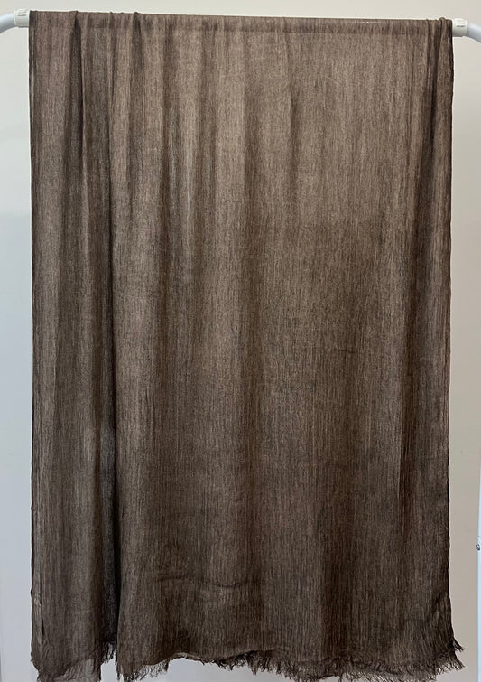 Chocolate Brown Crinkle Rayon Hijab