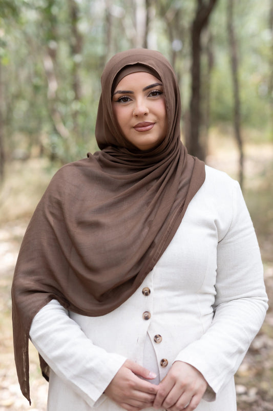 Chocolate Brown Modal Hijab Set Kaia Kollection