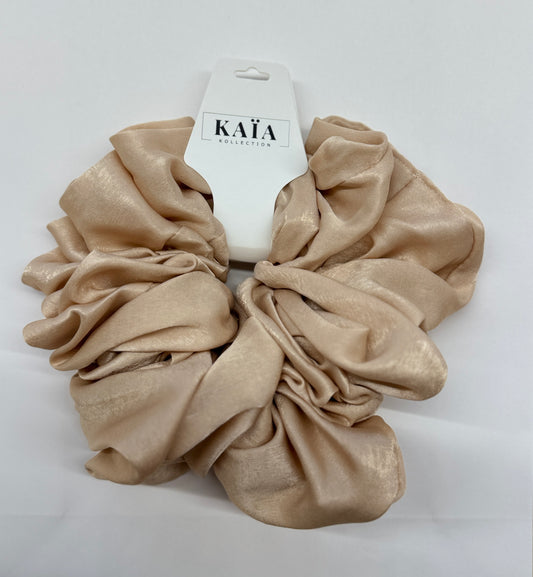 Beige Plush Scrunchie