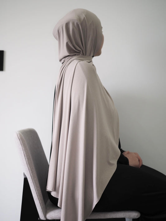 Perfect Greige Bamboo Jersey Hijab Set