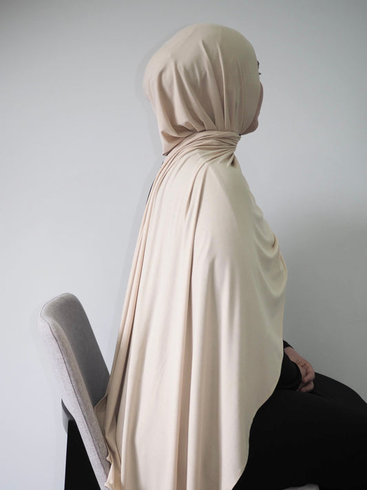 Bleached Sand Bamboo Jersey Hijab Set