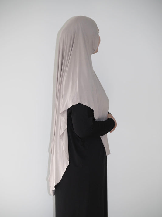 Perfect Greige Bamboo Jersey Shoulder Cut Jilbab Set