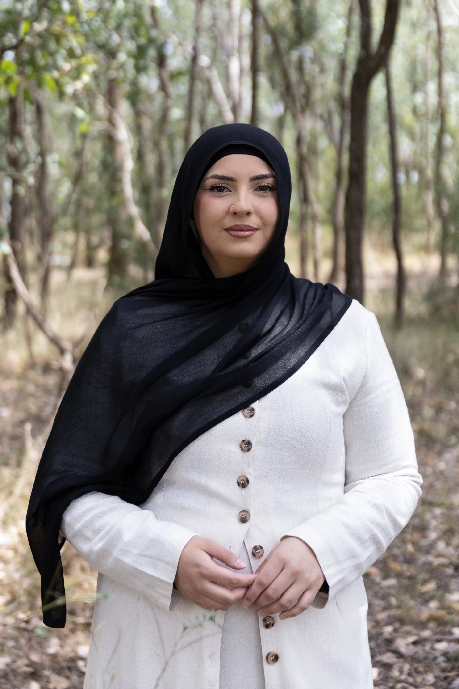 Jet Black Modal Hijab Set Kaia Kollection