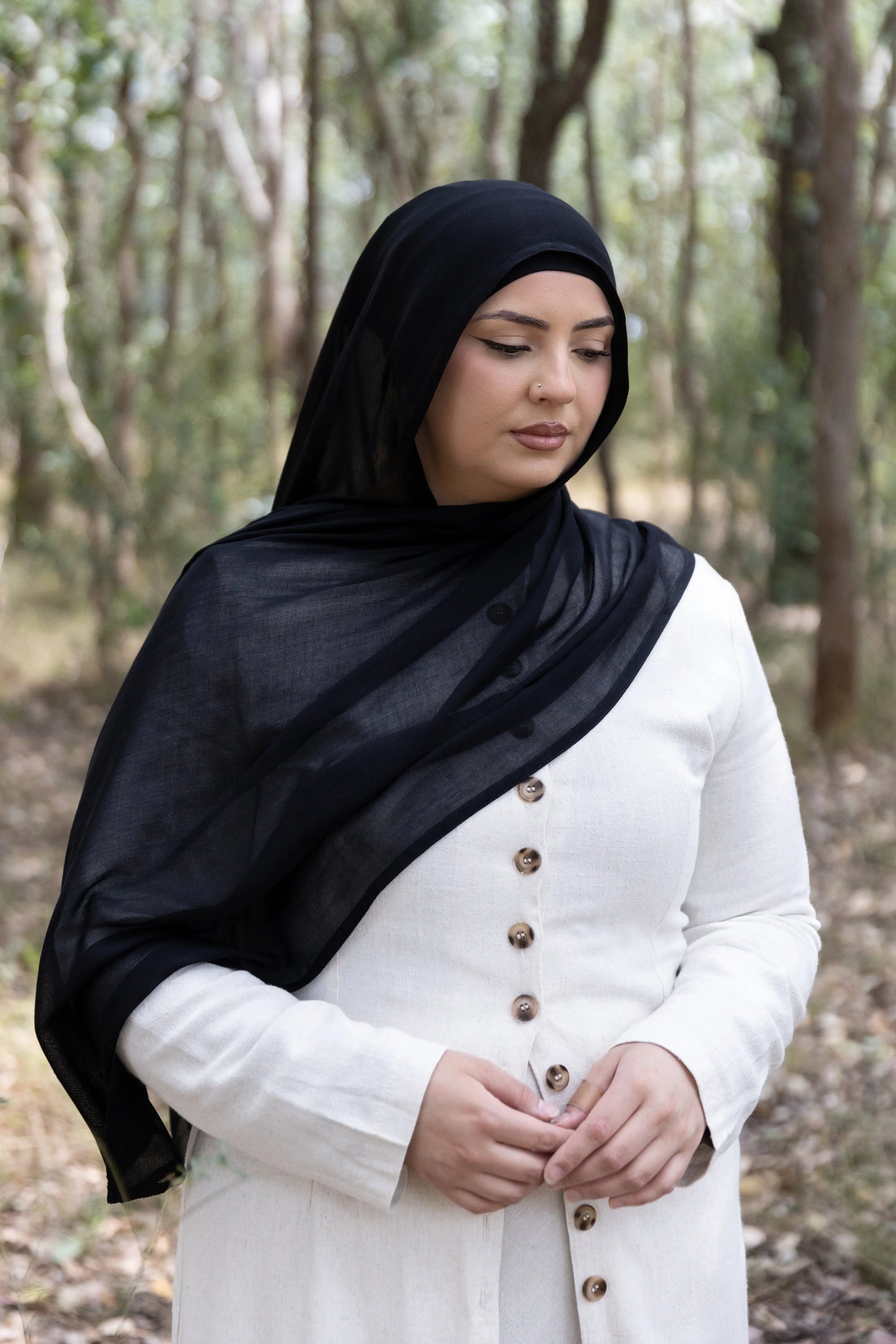 Jet Black Modal Hijab Set Kaia Kollection