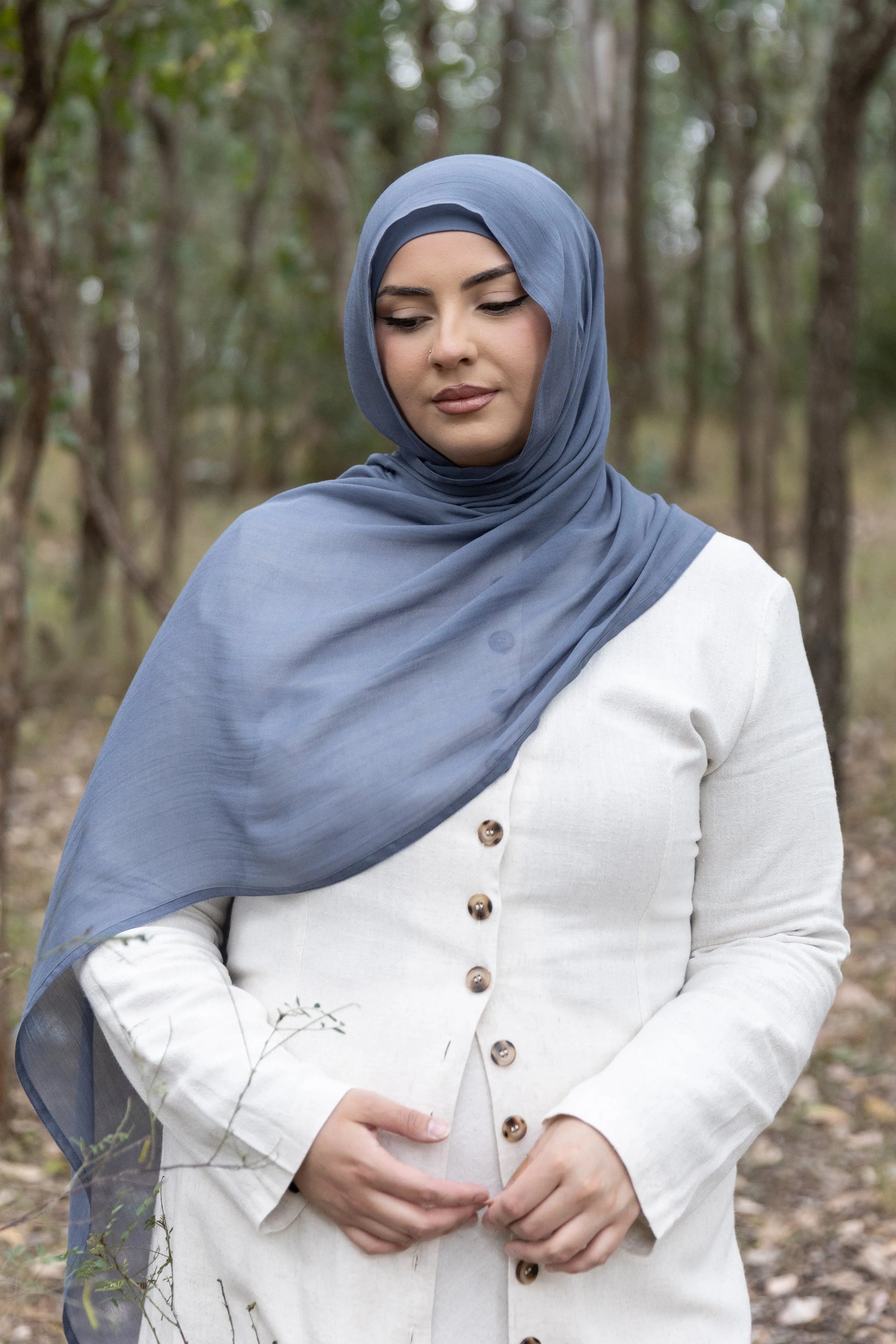 Sea Moss Blue Modal Hijab Set Kaia Kollection